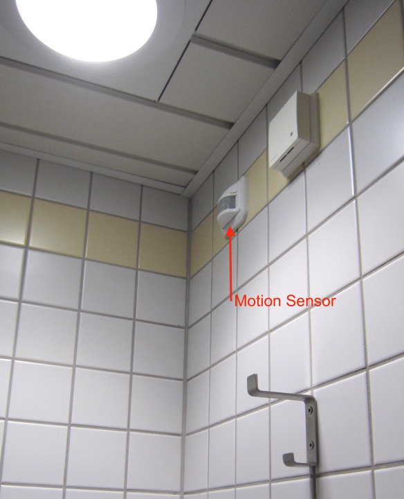 the motion sensor controlling the light.  the other box is a humidity sensor controlling the ventilation system.  